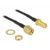 DeLOCK 88876 anténny kábel RP-SMA (M) na RP-SMA (F), RG-174, 0,2 m, čierny