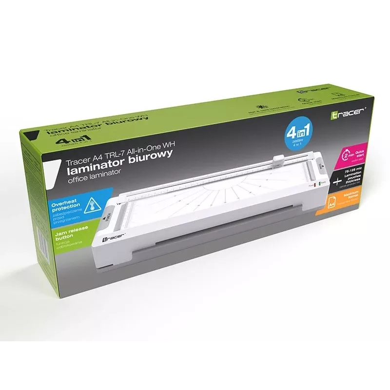 Tracer A4 TRL-7 laminátor All-in-One cold/hot, biela