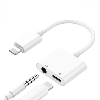 Duálny adaptér pre iPhone Lightning - 3,5 mm slúchadlá a nabíjačka