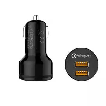 CC-T8 ultrarýchla auto nabíjačka 2xUSB 3.0 6A 36W + Micro-USB kábel 1m