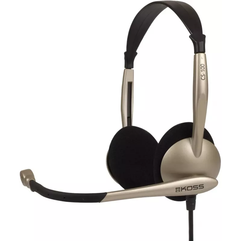 Koss CS100 drôtové slúchadlá on-ear s mikrofónom, čierna/zlatá
