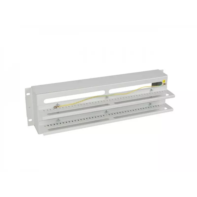 Lanberg AK-VDP103-S 19-palcový 3U panel na rozvod napätia s lištou DIN TS-35, sivý