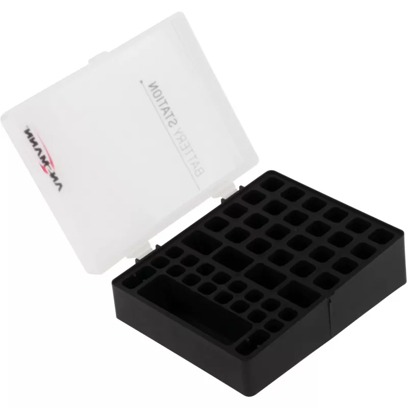 Ansmann Battery Box 48 Box na batérie pre 24x AA, 16x AAA a 4x 9V, Čierny/Priehľadný
