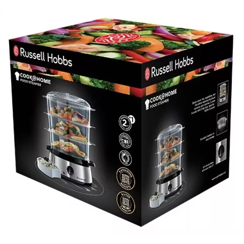 Parák Russell Hobbs 19270-56, 3 košíky, 9 l celkom, 800 W, nehrdzavejúca oceľ