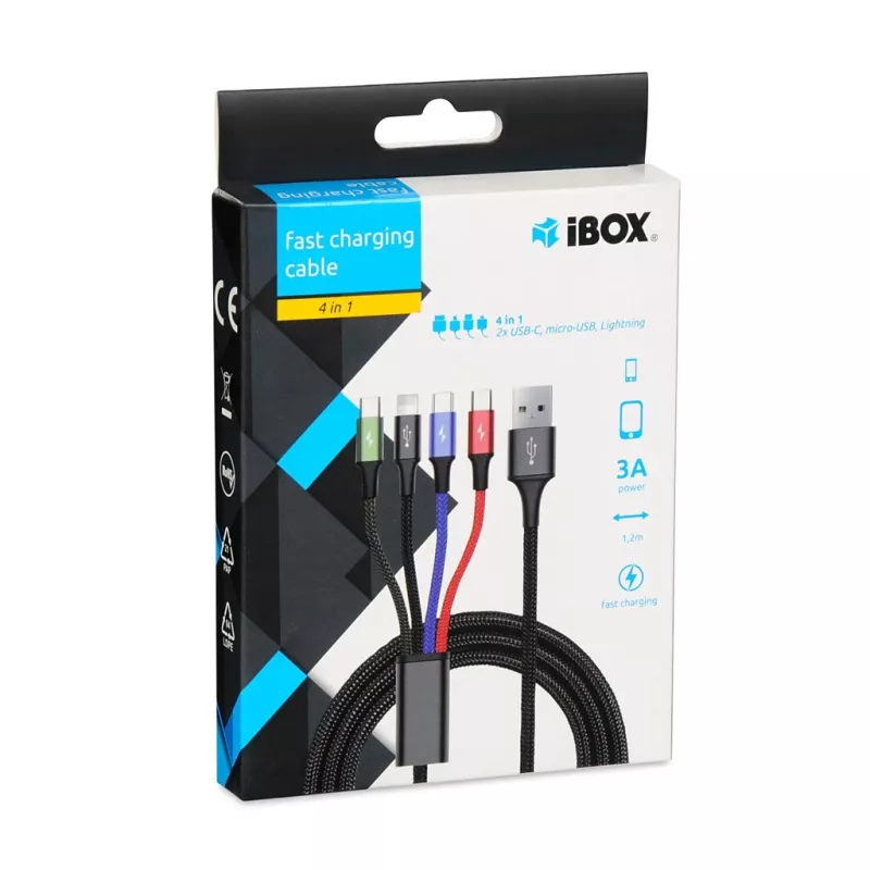 Univerzálny 4 v 1 nabíjací kábel I-BOX USB IKUM4W1
