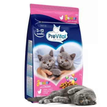 Suché krmivo pre mačky PREVITAL Junior kurča 950 g — granule pre mačiatka, 35 % bielkovín, 12 % tuku