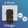 Qoltec 52380 Super Quick PD nabíjačka | 1xUSB-C | 1xUSB | 65W | 5-20V | 1,5-3,25A | čierna