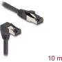 Sieťový kábel DeLOCK RJ45 Cat.8.1 90° smerom nadol zahnutý / rovný 10 m čierny