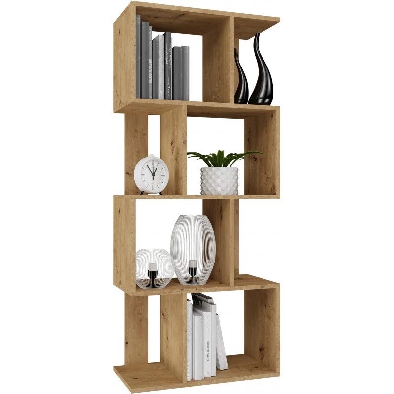 Regál FIESTA 4P 59,5x30x140 cm, dub Artisan