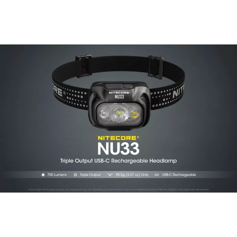 Nitecore NU33 LED čelovka série NU, 700 lúmenov, čierna