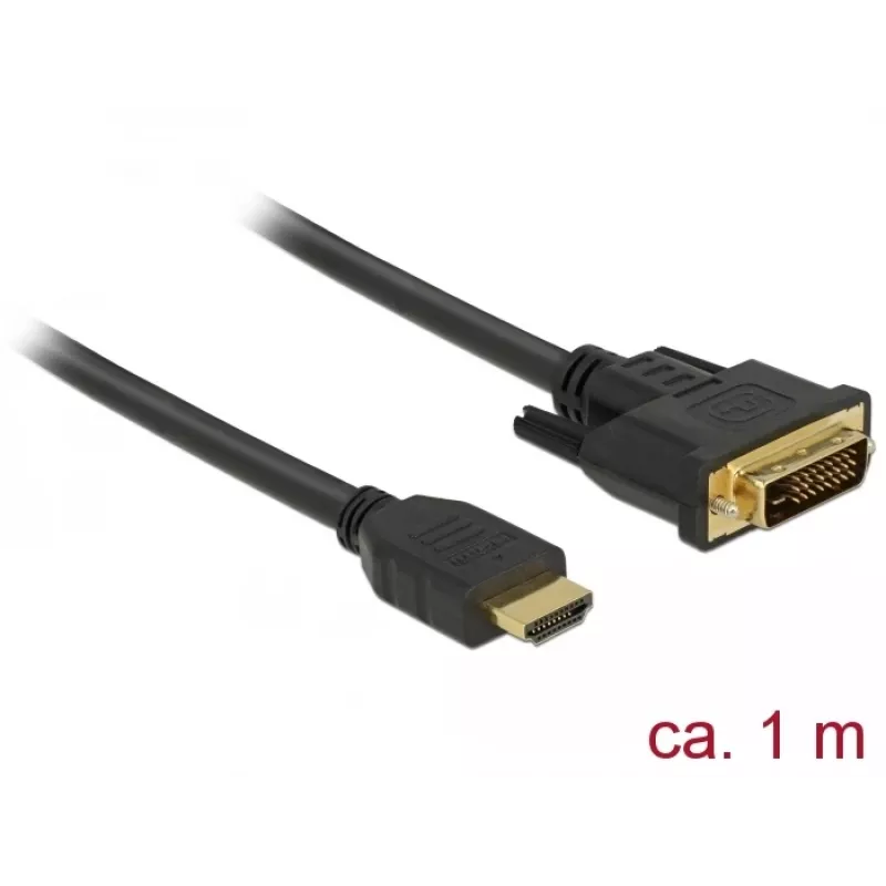 DeLOCK 85652 video káblový adaptér 1 m HDMI typ A (Standard) DVI čierny (85652)