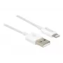USB dátový a nabíjací kábel DeLOCK 83000 pre iPhone iPad iPod biely 1 m
