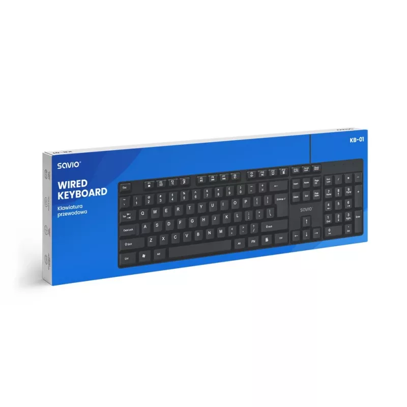 Savio KB-01 klávesnica Home/Office USB QWERTY US angličtina čierna