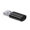 Adaptér Baseus Ingenuity USB Type-A (konektor samica) na USB Type-C (konektor samec) 10 Gbit/s, čierny, 14×22×8 mm