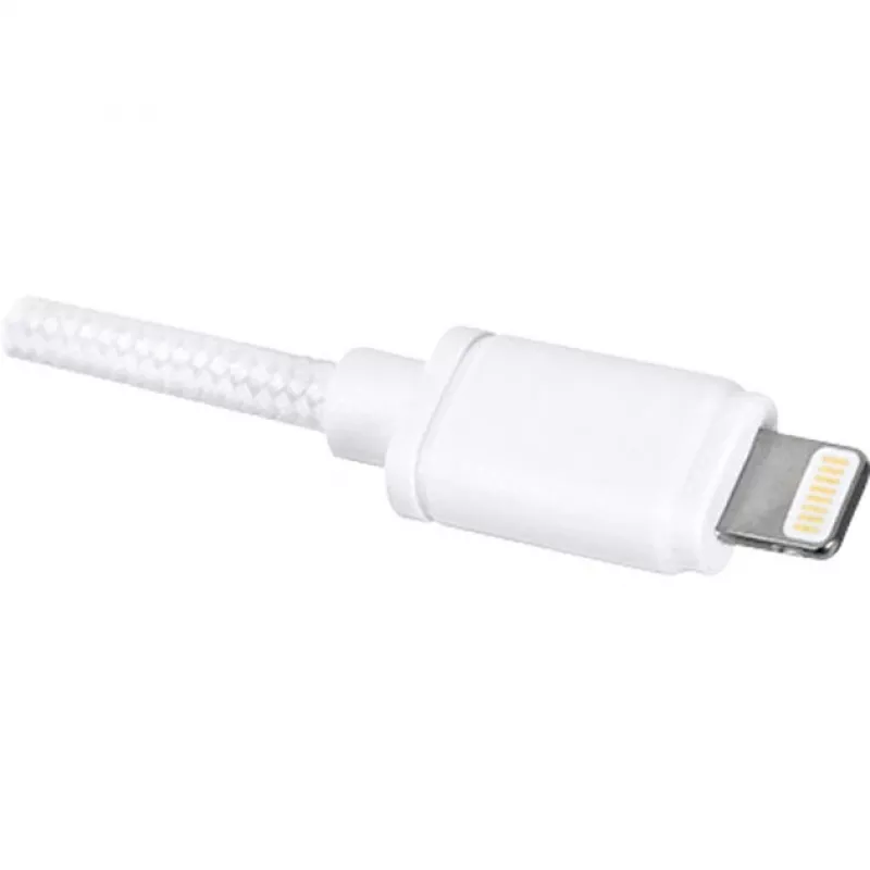 USB 2.0 adaptérový kábel, USB-A konektor samec > Lightning konektor samec (biela, 2,0 metra)