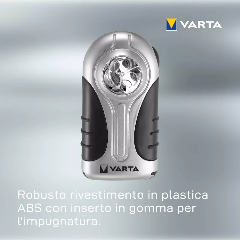 Ručná lampa Varta 16647 čierna strieborná