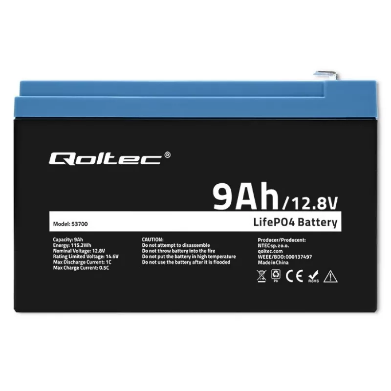 Batéria LiFePO4 Lithium Iron Phosphate 12.8V 9Ah 115.2Wh
