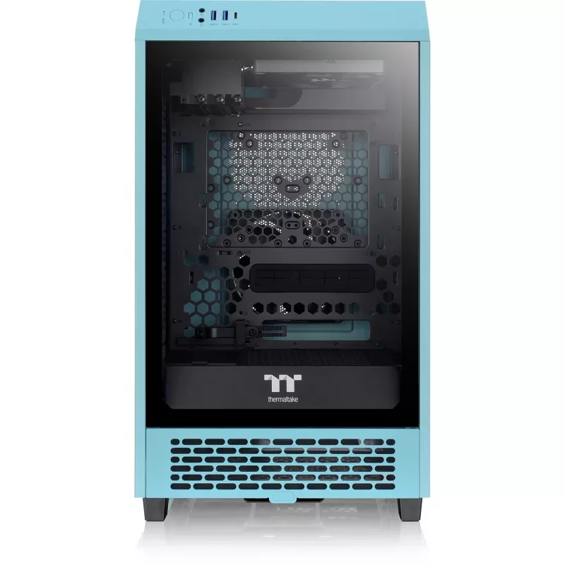 Thermaltake The Tower 200 tyrkysový Tempered Glas