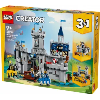 Stavebná hračka LEGO Creator 3-in-1 Stredoveký rytiersky hrad sada 31168 — 1371 dielov, 6 minifigúrok, od 9 rokov
