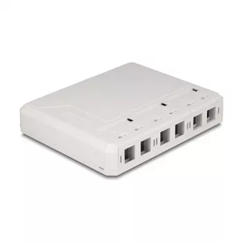 DeLOCK 67052 Keystone nástenné puzdro pre optické moduly, 6-port, biele