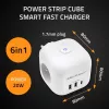 Predlžovacia zásuvka QOLTEC 52548 s 3× AC zásuvkami a USB portom