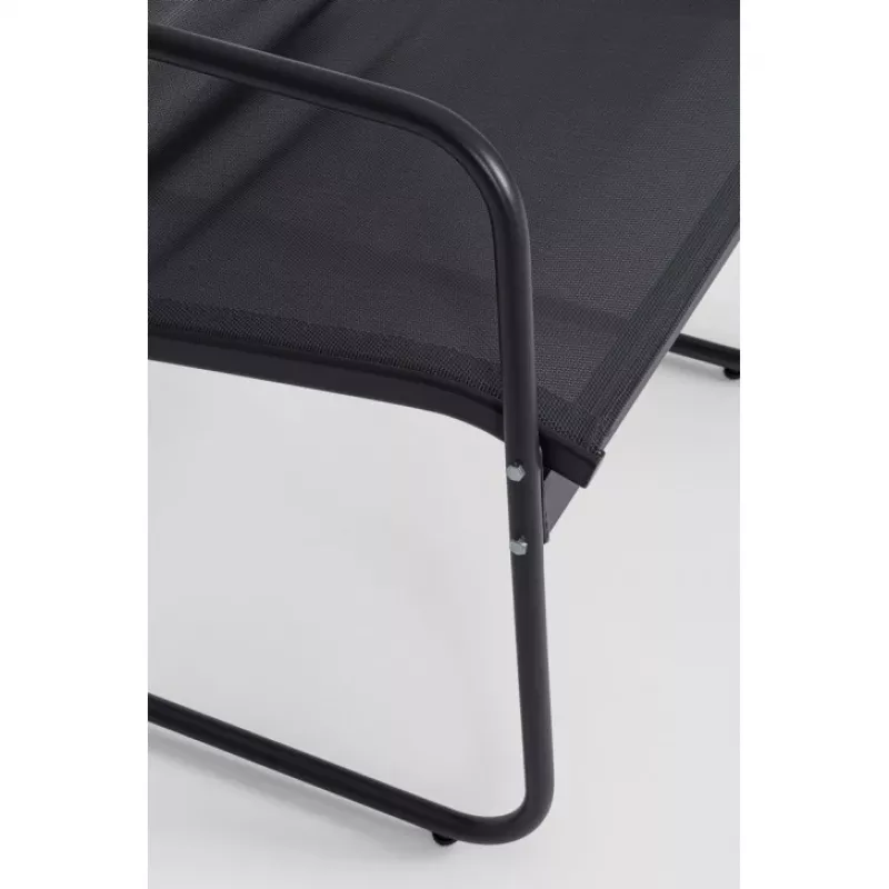 Extralink BLACK FOREST ZÁHRADNÁ SÚPRAVA TEXTILNÉ DVE STOLIČKY + LEŽADLO + SKLÁPACÍ STÔL ČIERNA L-0358 Outdoorová súprava