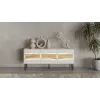 TV skrinka Cama INSERTO 3D 143,5x40x61,5 cashmere + LED