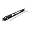 DeLOCK 67060 19-palcový patch panel typu D s odľahčením ťahu, 8 portov centrovaných, 1U, čierny