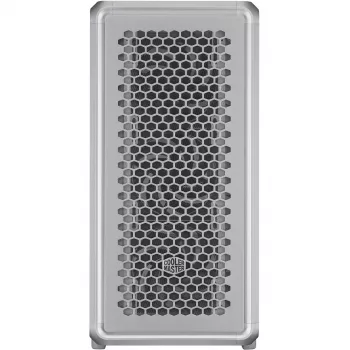 PC skriňa Cooler Master MasterFrame 600 Midi Tower strieborná — ATX/Micro-ATX/ITX, tvrdené sklo, podporuje 3x140 mm predné ventilátory