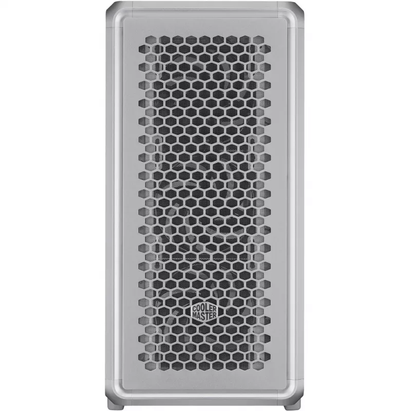 PC skriňa Cooler Master MasterFrame 600 Midi Tower strieborná — ATX/Micro-ATX/ITX, tvrdené sklo, podporuje 3x140 mm predné ventilátory