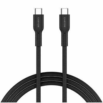 CANYON kábel OnWire 60CL C-C 60W COLOR pletený 1m čierna