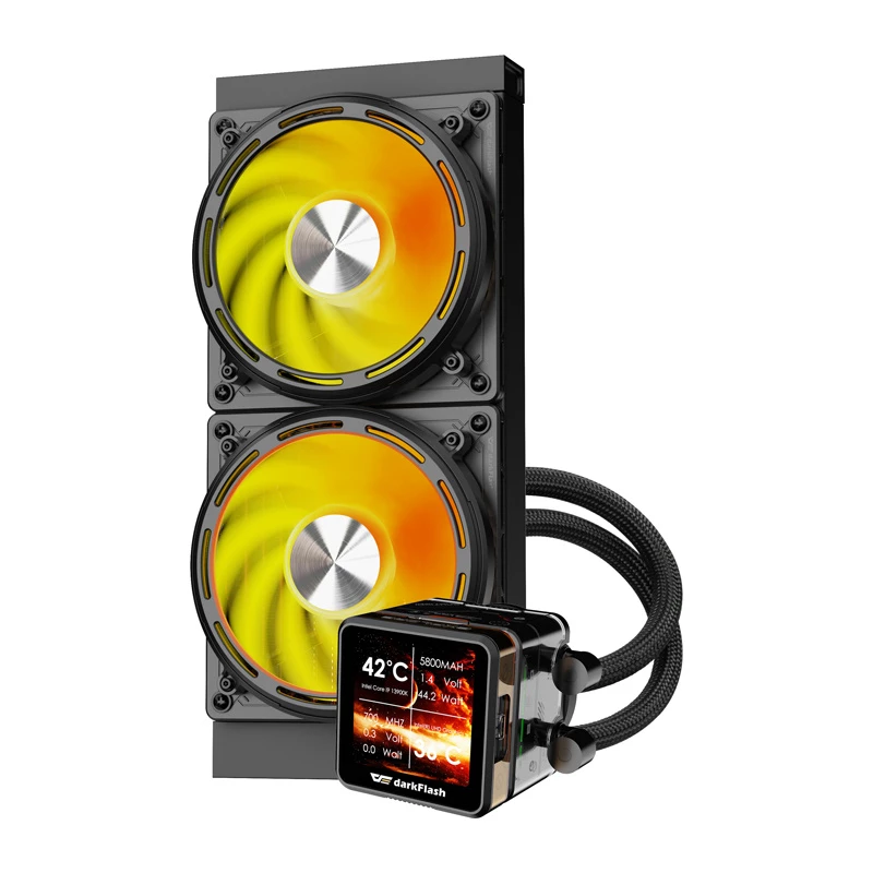 Vodné chladenie CPU Darkflash DE240 (čierne) — 240-mm radiátor, AIO kvapalinový chladič