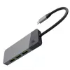 USB‑Type‑C hub Green Cell HUBGC01 — 7 portov: 3×USB‑A 3.2 Gen 1, 1×USB‑C 3.2 Gen 1, HDMI, microSD+SD čítačka kariet — strieborný