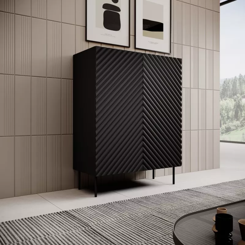 Regál cama meble ONDA 2D2SZ knižnica 98×45×127 cm čierna