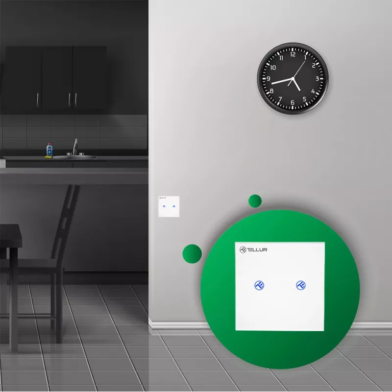 Inteligentný WLAN vypínač Tellur SS2N — 2 porty, 1800 W spolu, 10 A na kanál