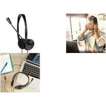 LogiLink stereo headset - 1x 3,5 mm jack konektor - mikrofón na ramene - Eco-Box - káblový - hudba/všedný deň - 20 - 20000 Hz - 85 g - slúchadlá - čierna