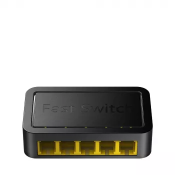 Sieťový switch Cudy FS105D — 5-portový Fast Ethernet 10/100, 1 Gbit/s switching, čierny