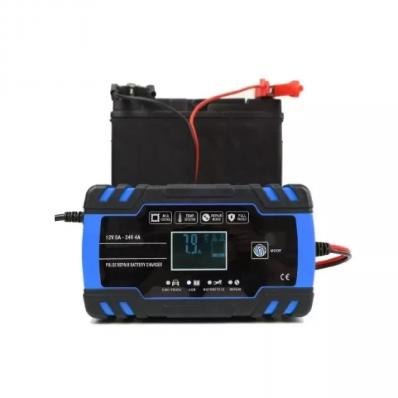 Extralink | Automatická nabíjačka | pre 12/24V 8A batériu modrá