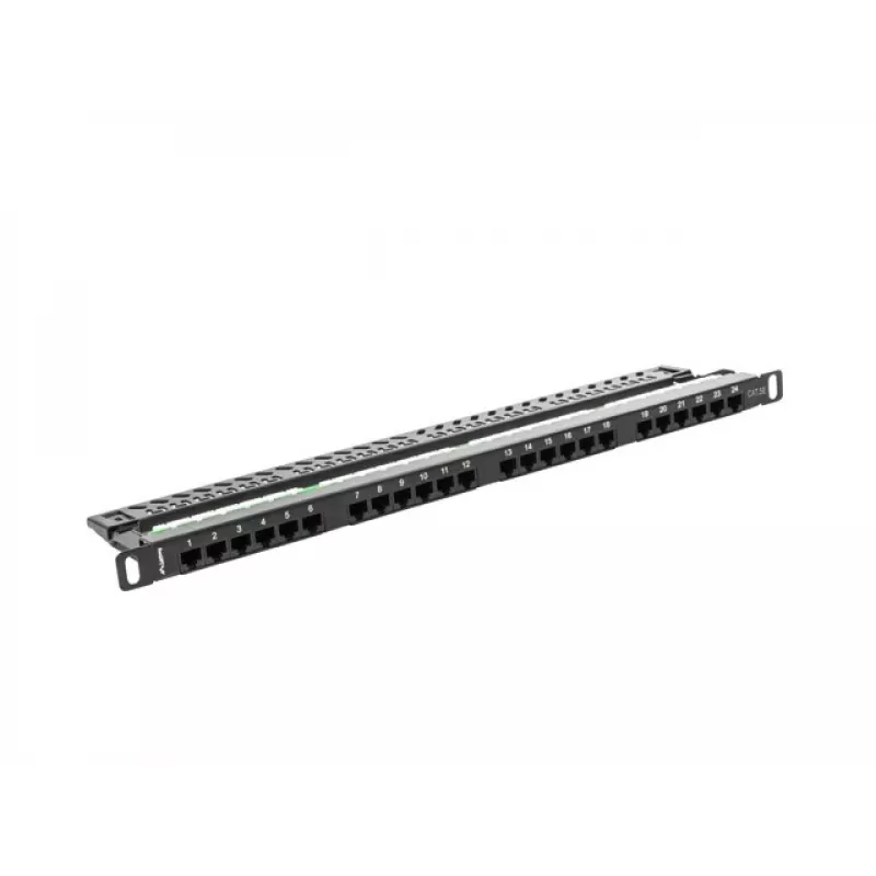 Lanberg PPU5-0024-B - RJ-45 - Cat5, Cat5e - čierna - kov - racková montáž - 0,5HE (PPU5-0024-B)