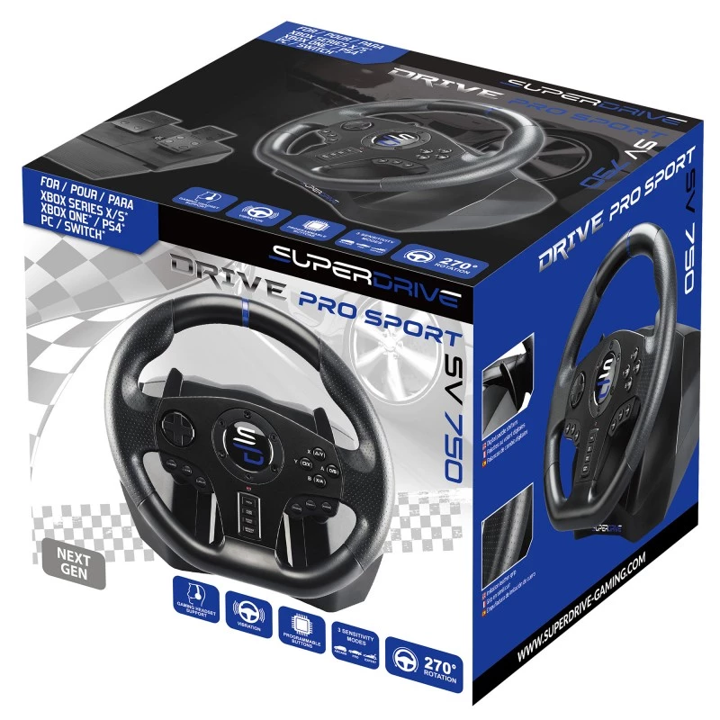 Volant + pedále Subsonic SV750 čierny 270° rotácia USB