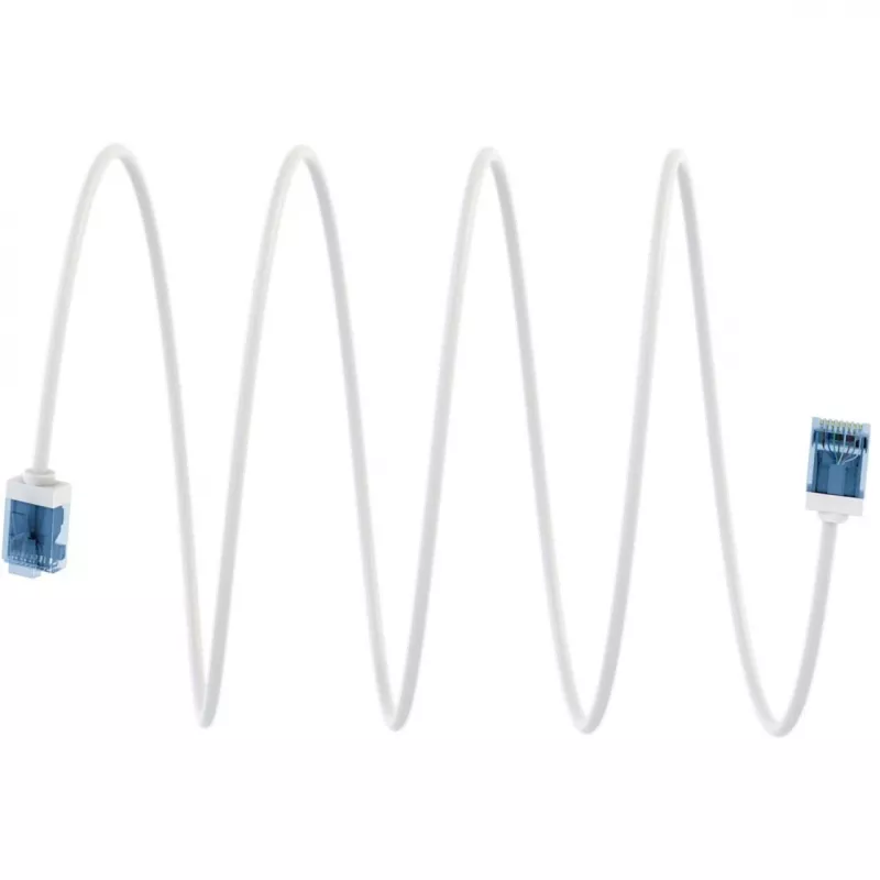 Goobay Ultra-flexibilný CAT 6A patch kábel tenký U/UTP biely - extra krátky konektor (74288)