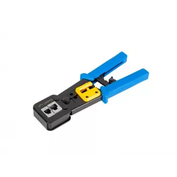 Krimpovací nástroj LANBERG NT-0204 pre RJ-45 konektory, čierna/modrá, 272×110,5×30 mm, 140 g