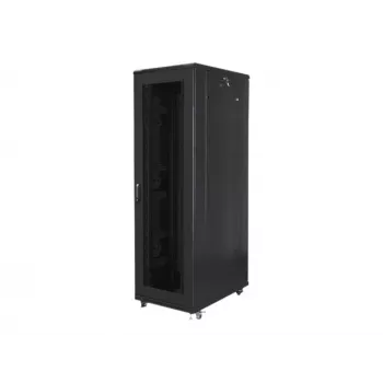 Stojanový rozvádzač LANBERG FF01-8042-23B 42U 19 palcov 800×1000 mm čierny, kapacita 121 kg