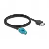 Kábel HSD Z konektor samica na USB 2.0 Type-A konektor samica 1 m DeLOCK 90502
