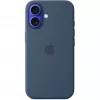 Apple MYY23ZM/A silikónové puzdro s MagSafe pre iPhone 16, modré (Denim)