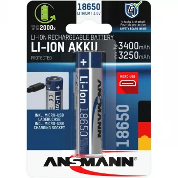 Ansmann 1307-0003 domáca batéria nabíjateľná batéria 18650 lítium-iónová (Li-Ion)