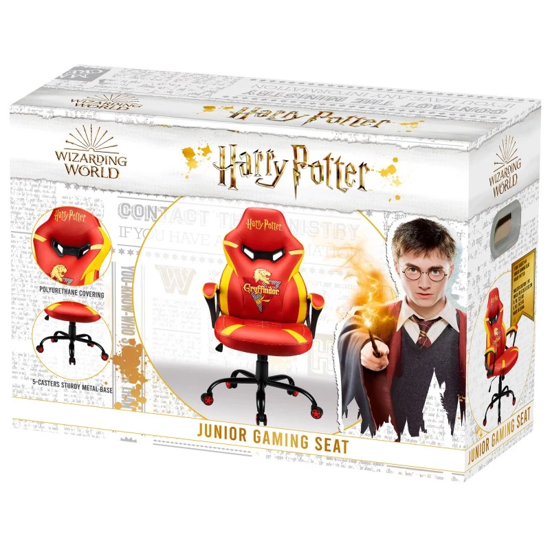 PC herná stolička Subsonic Junior Griffindor čalúnené sedadlo oranžová červená