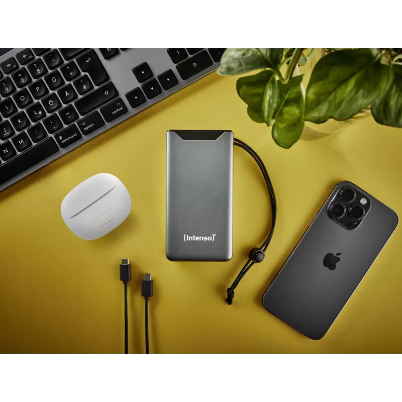 Powerbank INTENSO 7332054 — 20000 mAh, PD 3.0 & QC 3.0, 20 W, USB-A + USB-C, sivá