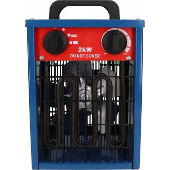 Ventilátor-elektrický ohrievač BLAUPUNKT EH7010 – 2000 W, prvok z nehrdzavejúcej ocele, IPX4, podlahová inštalácia, pre až 22 m², čierny/modrý/červený