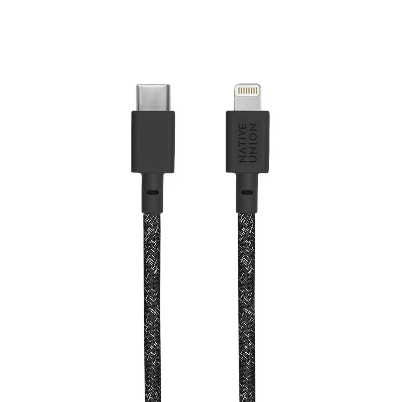 Kábel USB-C na Lightning Native Union Night kábel 3 m – čierny/sivý, dĺžka 3 m